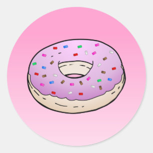 Donut Klassischer Rund Aufkleber
