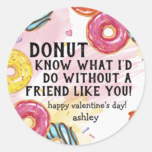 Donut Know Valentine Sticker (Vorderseite)