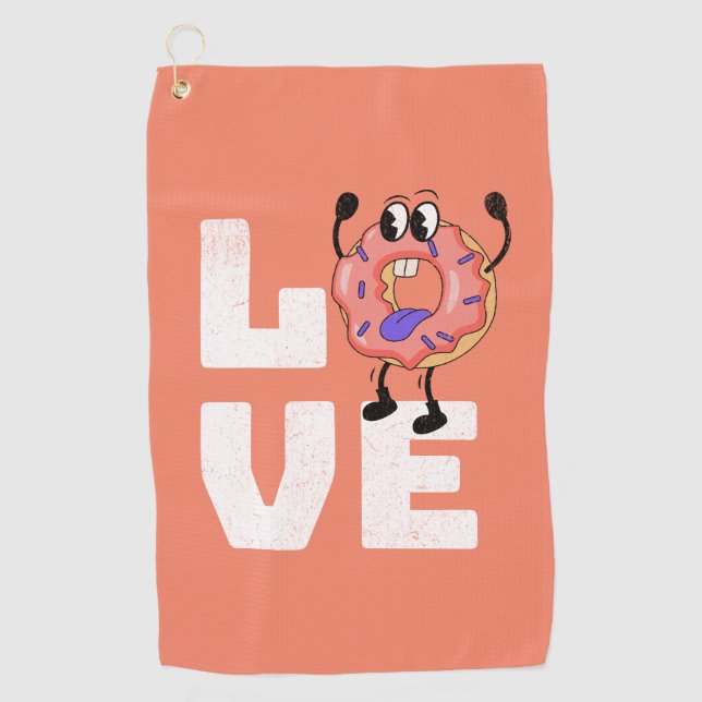 Donut Liebe Golfhandtuch (Vorderseite)