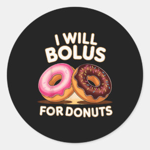 Donut-Liebhaber Diabetiker Humor Wird Bolus Für Do Runder Aufkleber