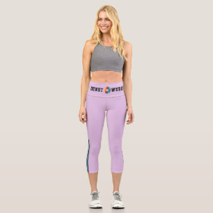 Donut Lila Retro Rainbow Leggins Capri Leggings