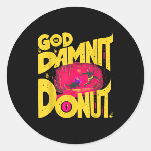 Donut lustiger Buchliebhaber für Männer Frau Donut Runder Aufkleber