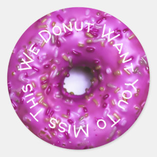 Donut Miss das   Donut Pun Runder Aufkleber