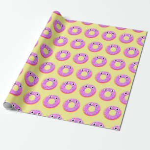 Donut mit Augen und Falten Zeichnend Muster Geschenkpapier
