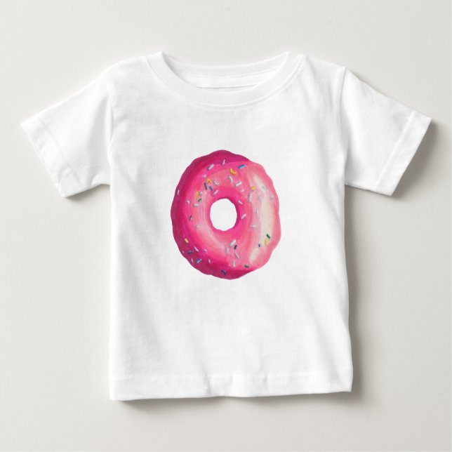 Donut mit rosa Zuckerguss und Sprinklen Baby T-shirt (Vorderseite)