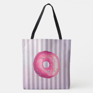 Donut mit rosa Zuckerguss und Streuseln