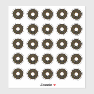 Donut mit Schokolade Zuckerguss und Sprinklen Aufkleber