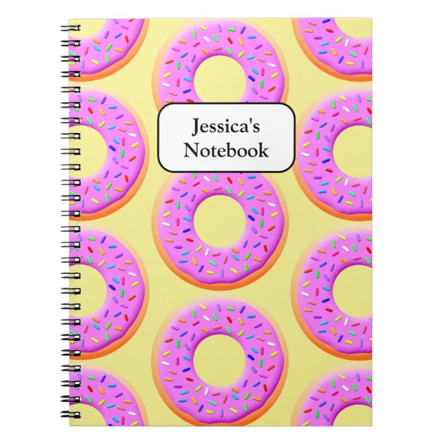 Donut mit Sprinklen Zeichnend Muster Notizblock (Vorderseite)