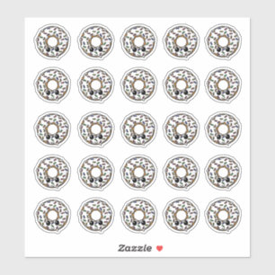 Donut mit Zuckerguss und Sprinklen Aufkleber