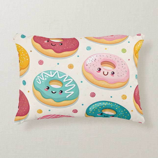 Donut-Muster Dekokissen (Vorderseite)
