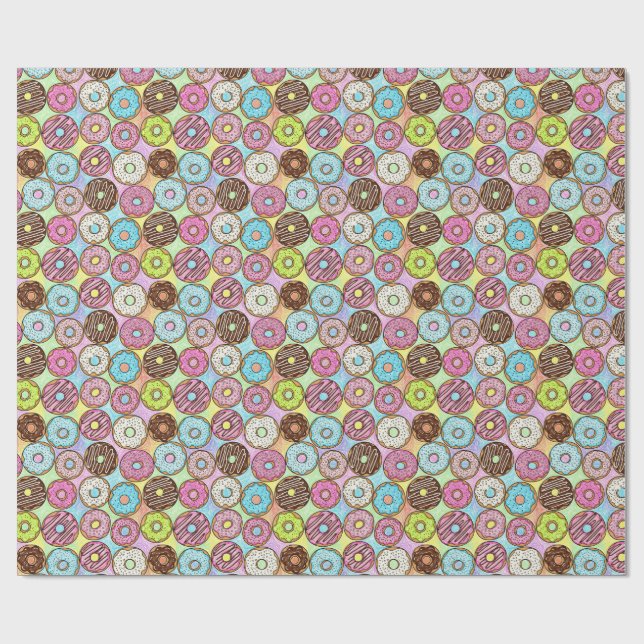 Donut-Muster Geschenkpapier (Flach)