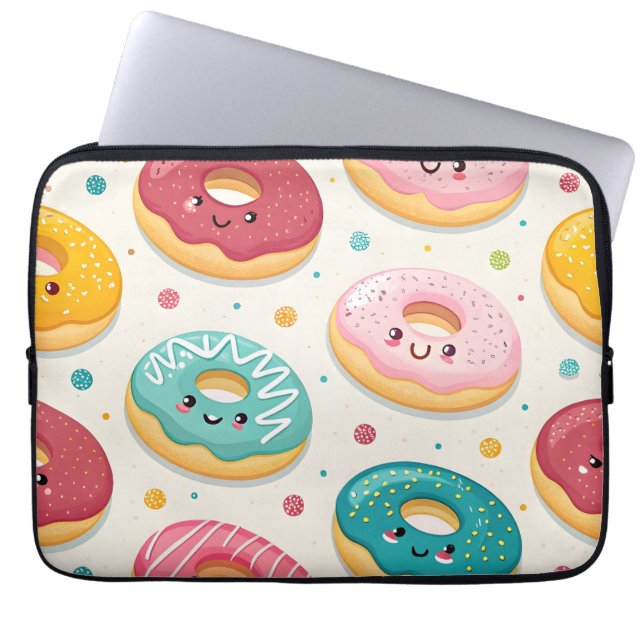 Donut-Muster Laptopschutzhülle (Vorderseite)