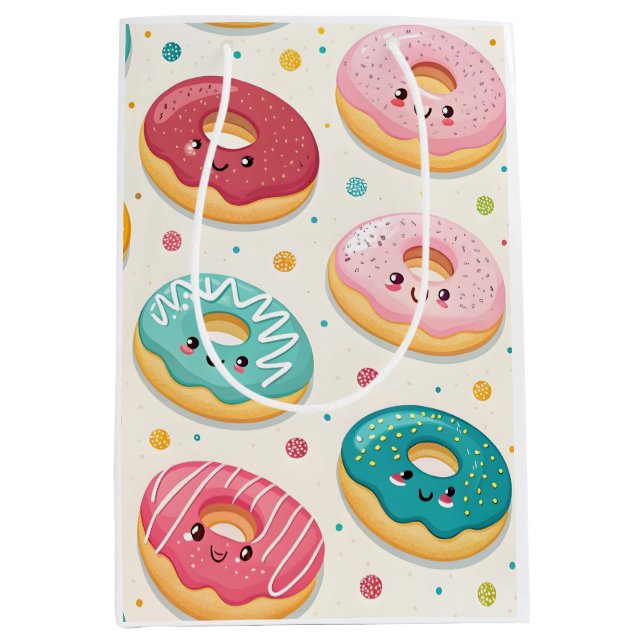 Donut-Muster Mittlere Geschenktüte (Vorderseite)