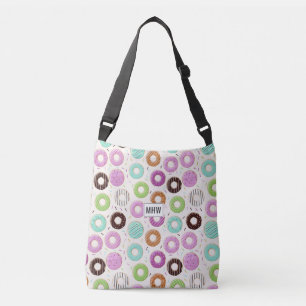 Donut-Muster-Tüten mit individuellem Monogramm Tragetaschen Mit Langen Trägern
