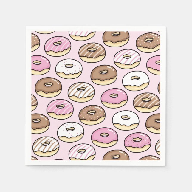 Donut nahtloses Muster Serviette (Vorderseite)