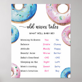 Donut Old Ehefrauen Tales Gender Reveal Board Poster