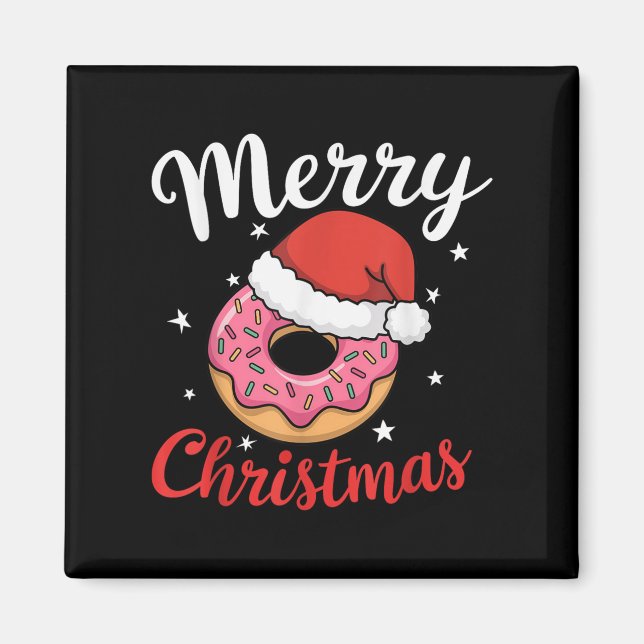Donut Pajama Xmas Santa Donuts Weihnachtskinder Magnet (Vorne)