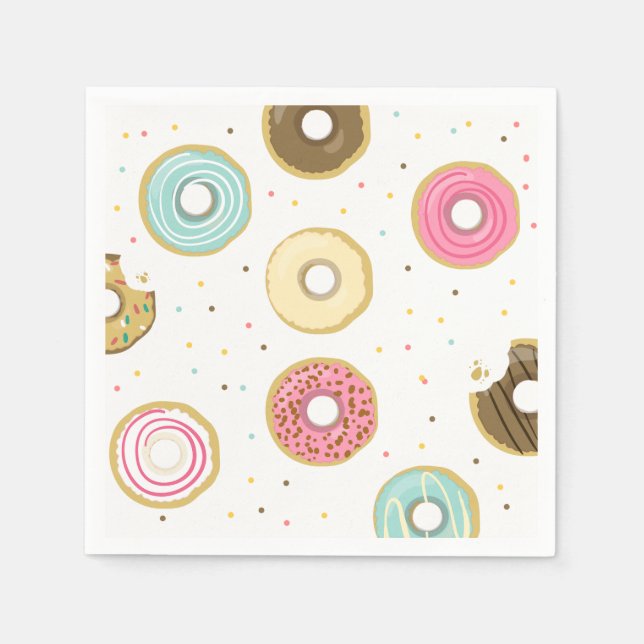 Donut Paper Napkin Pink Doughnut süße Geburtstag Serviette (Vorderseite)