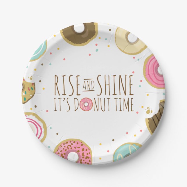 Donut Paper Tellers Pink Birthday Dusche Doughnut Pappteller (Vorderseite)