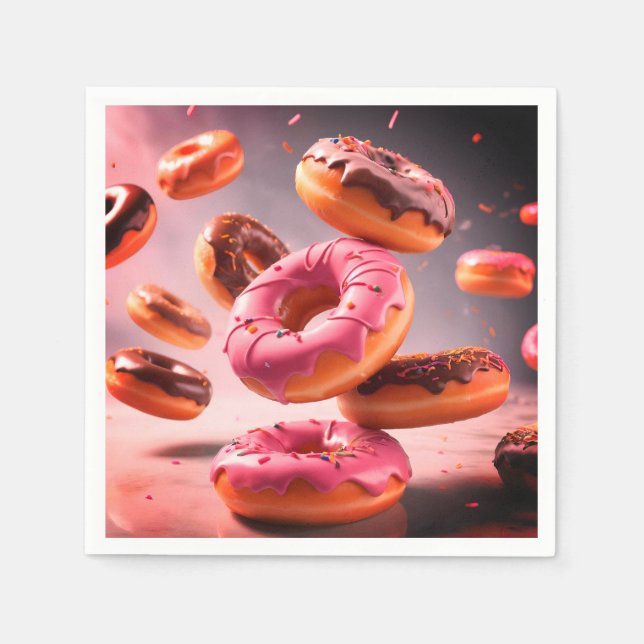 Donut-Papier-Partyservietten Serviette (Vorderseite)
