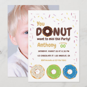 Donut-Party-Foto-Einladung Einladung