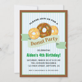 Donut Party für Kindergeburt Einladung