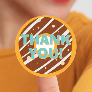 Donut Party Kindergeburtstag Vielen Dank Runder Aufkleber