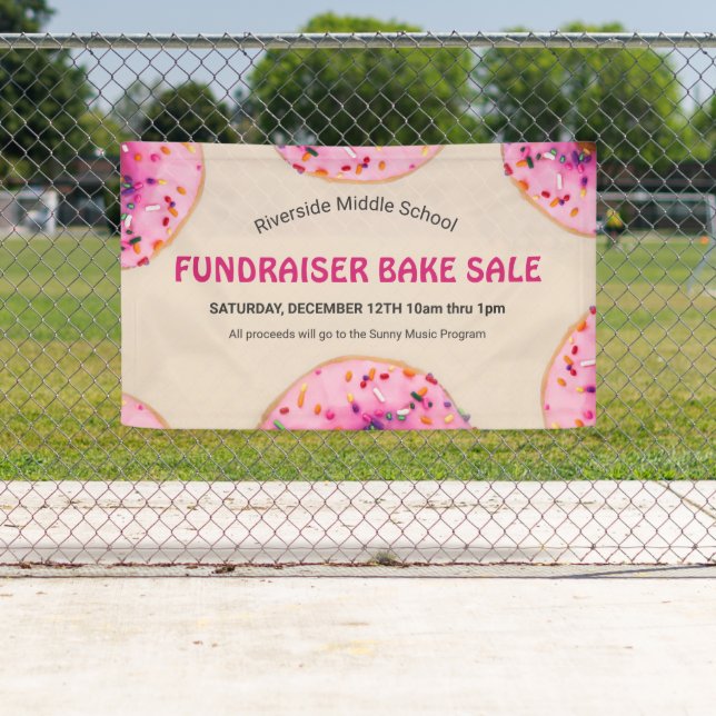 Donut Pastry School Church Fundraiser Bake Sale Banner (Insitu)