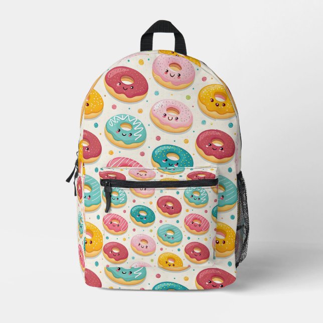Donut Pattern Bedruckter Rucksack (Vorderseite)