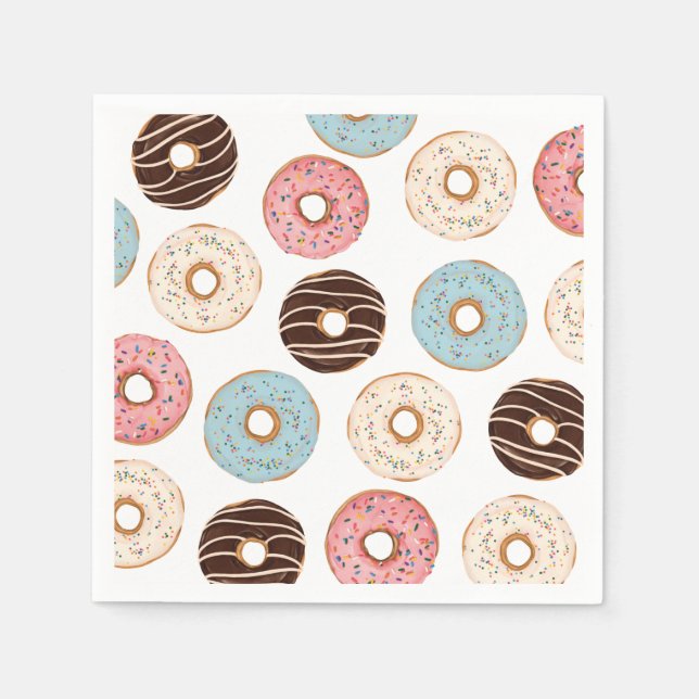 Donut Pattern Birthday Serviette (Vorderseite)