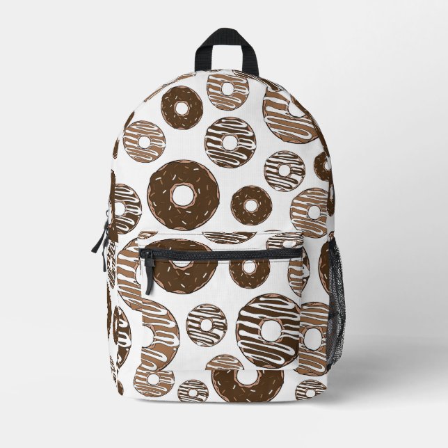 Donut Pattern, Chocolate Donuts, Karamel Donuts Bedruckter Rucksack (Vorderseite)