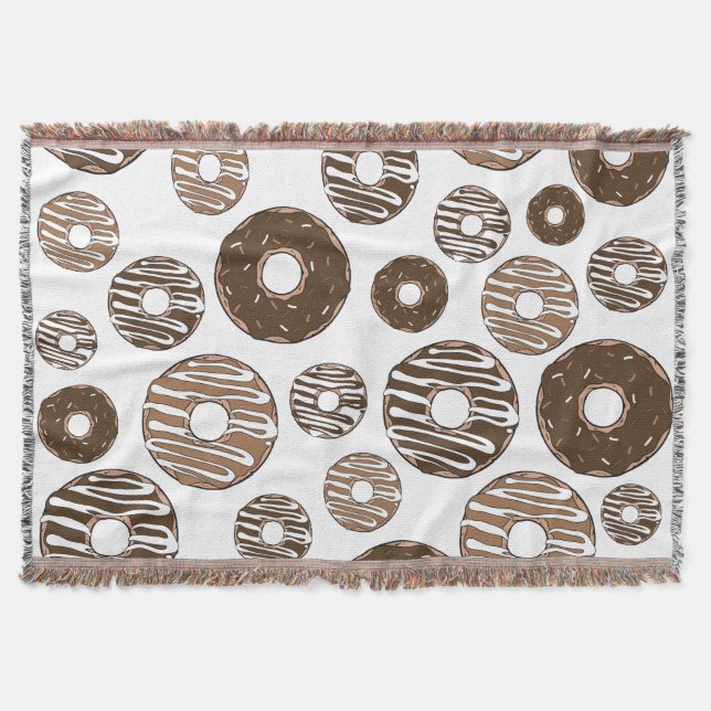 Donut Pattern, Chocolate Donuts, Karamel Donuts Decke (Vorderseite)