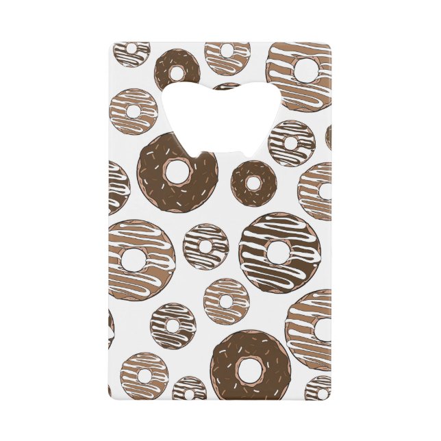 Donut Pattern, Chocolate Donuts, Karamel Donuts Geldbeutel Flaschenöffner (Vorderseite)