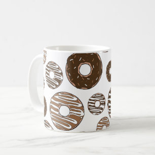 Donut Pattern, Chocolate Donuts, Karamel Donuts Kaffeetasse