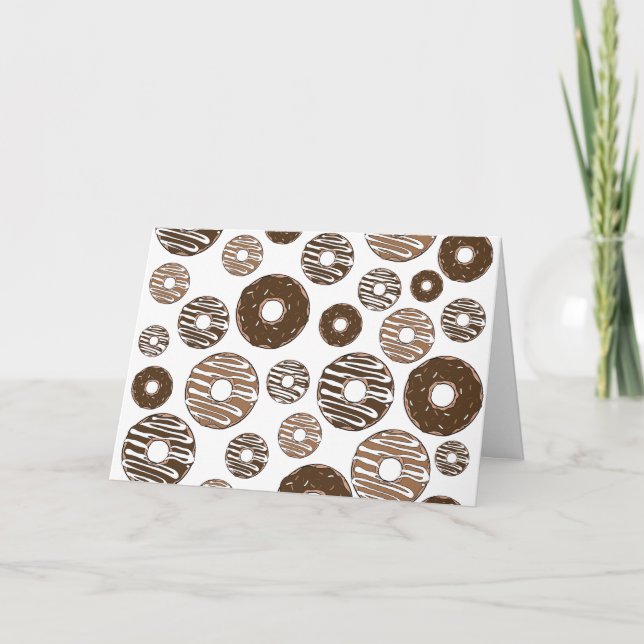 Donut Pattern, Chocolate Donuts, Karamel Donuts Karte (Vorderseite)
