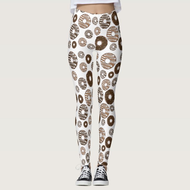 Donut Pattern, Chocolate Donuts, Karamel Donuts Leggings (Vorderseite)