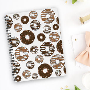 Donut Pattern, Chocolate Donuts, Karamel Donuts Notizblock