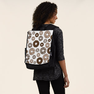 Donut Pattern, Chocolate Donuts, Karamel Donuts Rucksack
