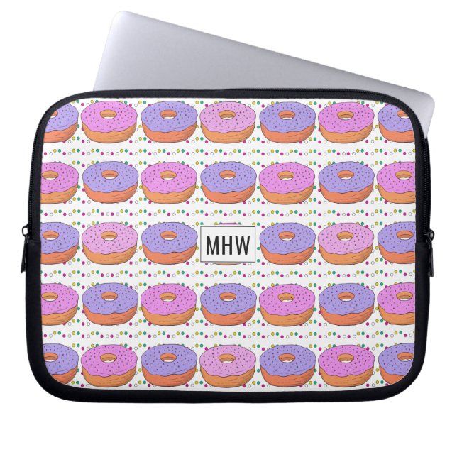 Donut Pattern individuelle Laptop-Ärmel Laptopschutzhülle (Vorderseite)