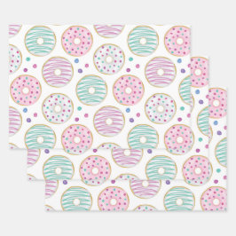 Donut Pattern Niedlich farbenfroh Geschenkpapier Set