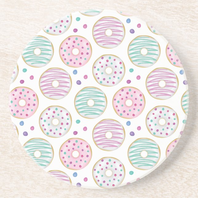 Donut Pattern Niedlich farbenfroh Getränkeuntersetzer (Vorne)
