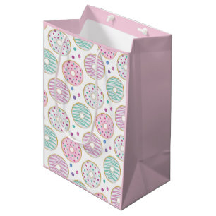 Donut Pattern Niedlich farbenfroh Mittlere Geschenktüte