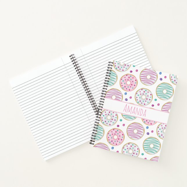 Donut Pattern Niedlich farbenfroh Notizbuch (Innenseite)