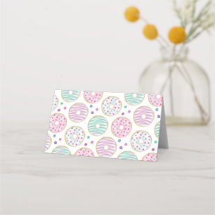 Donut Pattern Niedlich farbenfroh Platzkarte