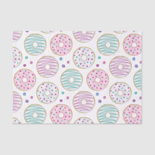 Donut Pattern Niedlich farbenfroh Seidenpapier (Vorderseite)
