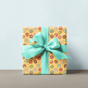 Donut Pattern   Orangencreme Geschenkpapier