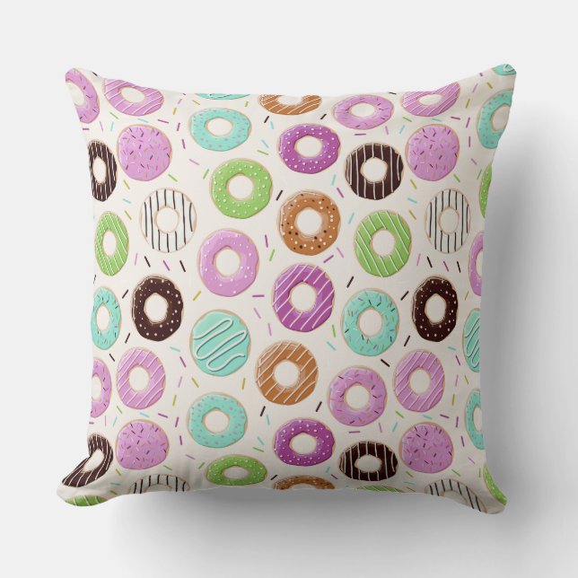 Donut Pattern werfen Kissen (Vorderseite)
