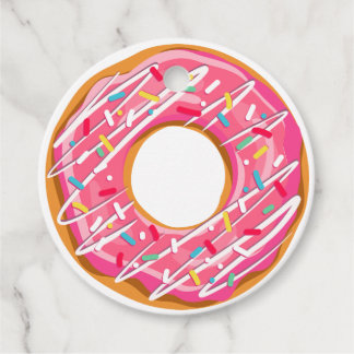 Donut pink Geburtstag Dank a Gefallen Tags Geschenkanhänger