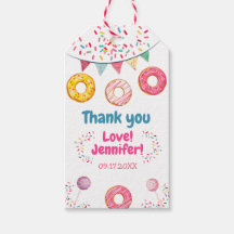 Donut pink Geburtstag Dank ein Geschenk Tags
