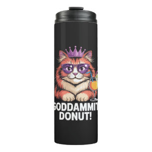 Donut-Prinzessin-Katzen-Meme für Frauen Thermosbecher